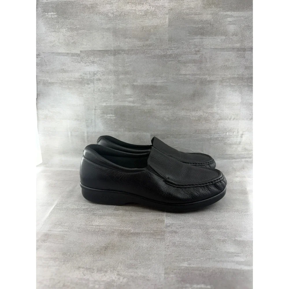 SAS Tripad Comfort Black Leather Slip On Loafers Women Sz 8.5M L2180348